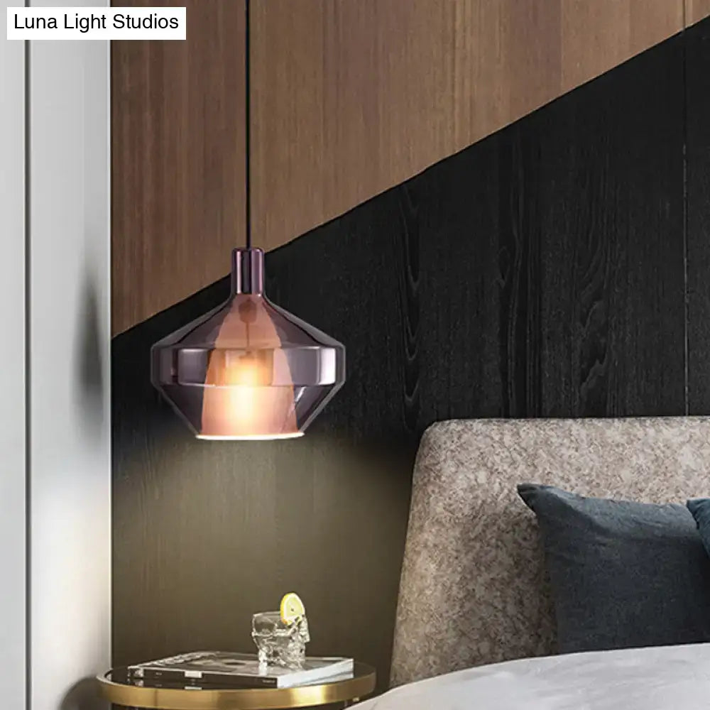 DecorBites™ Modern Dining Room Pendant Light with Geometric Glass Shade