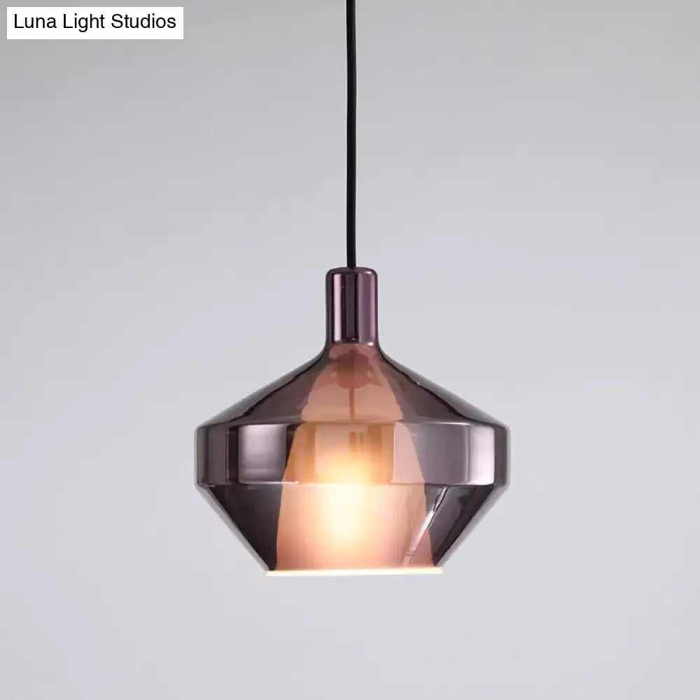 DecorBites™ Modern Dining Room Pendant Light with Geometric Glass Shade