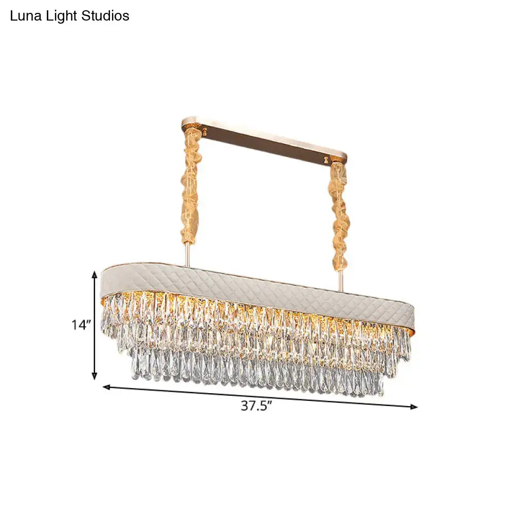 DecorBites™ Modern Drum Crystal Drops Pendant Light with 12 Heads for Dining Room