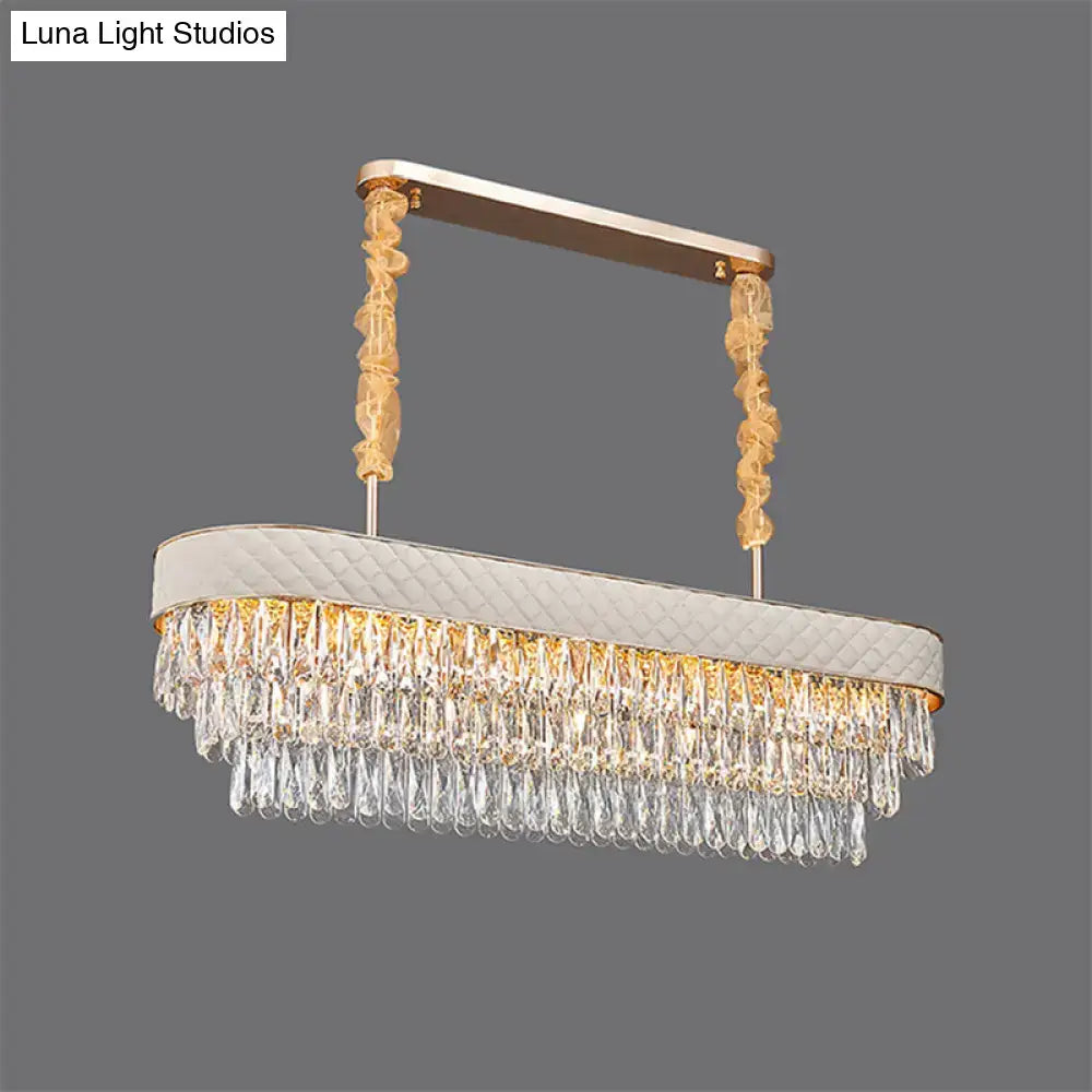 DecorBites™ Modern Drum Crystal Drops Pendant Light with 12 Heads for Dining Room