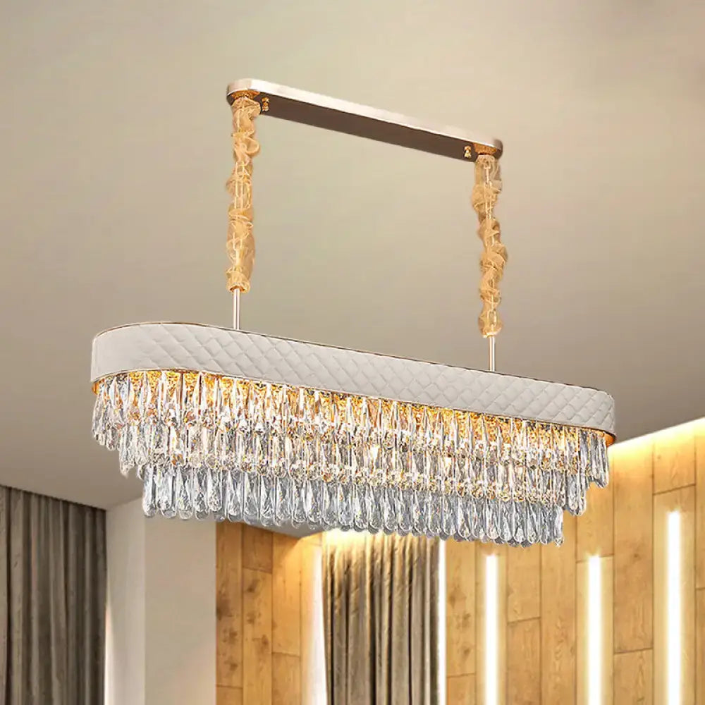 DecorBites™ Modern Drum Crystal Drops Pendant Light with 12 Heads for Dining Room