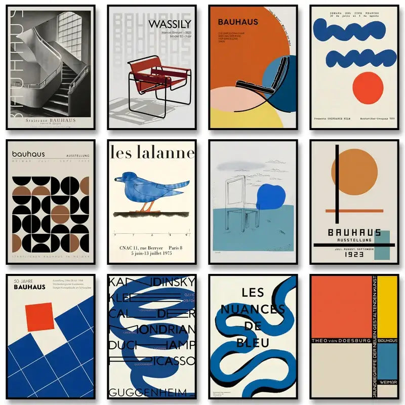 DecorBites™ Modern Geometric Bauhaus Canvas Wall Art