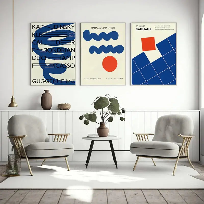 DecorBites™ Modern Geometric Bauhaus Canvas Wall Art