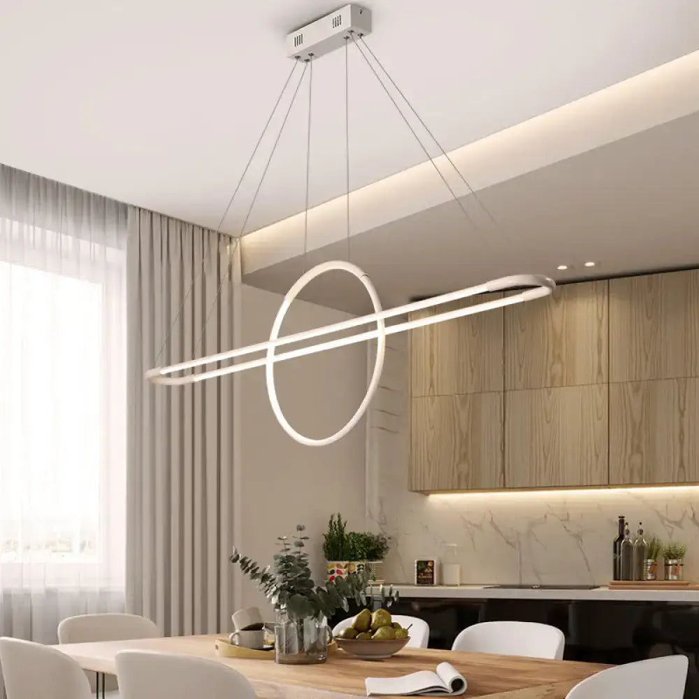 DecorBites™ Modern Geometric Island Pendant Light Fixture with LED, Metal Ceiling Dining Room Artistic Lighting