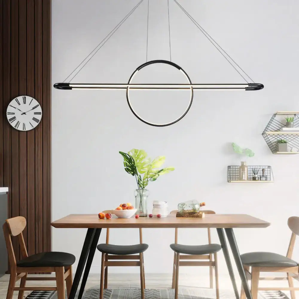DecorBites™ Modern Geometric Island Pendant Light Fixture with LED, Metal Ceiling Dining Room Artistic Lighting