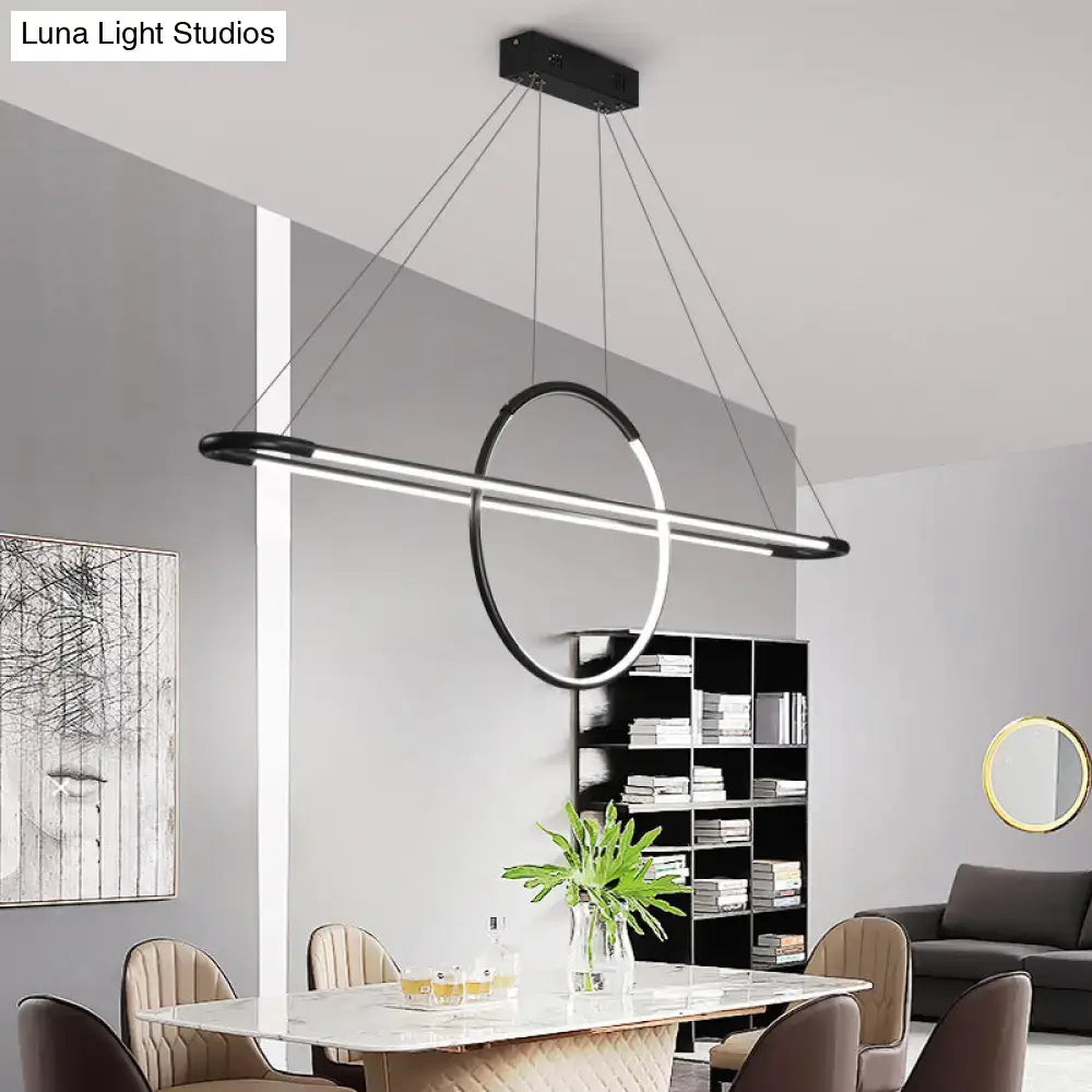 DecorBites™ Modern Geometric Island Pendant Light Fixture with LED, Metal Ceiling Dining Room Artistic Lighting