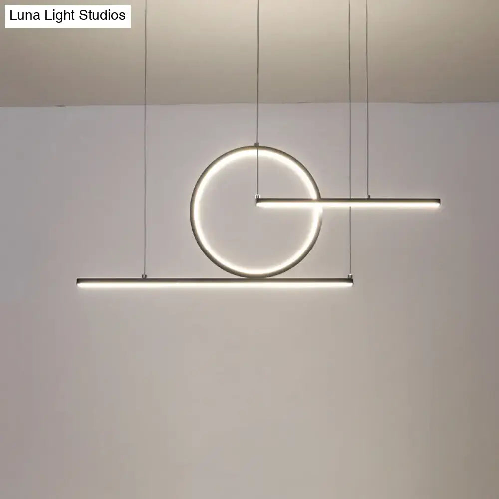 DecorBites™ Modern Geometric LED Pendant Light in Black/Gold, Warm/White Illumination - Ideal for Kitchen, Landscape, and Island Lighting