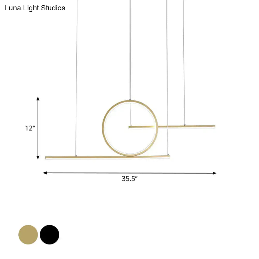 DecorBites™ Modern Geometric LED Pendant Light in Black/Gold, Warm/White Illumination - Ideal for Kitchen, Landscape, and Island Lighting