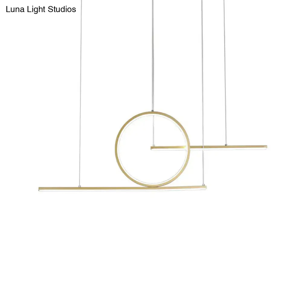 DecorBites™ Modern Geometric LED Pendant Light in Black/Gold, Warm/White Illumination - Ideal for Kitchen, Landscape, and Island Lighting