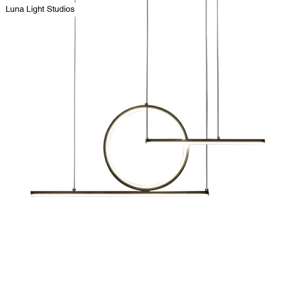 DecorBites™ Modern Geometric LED Pendant Light in Black/Gold, Warm/White Illumination - Ideal for Kitchen, Landscape, and Island Lighting