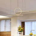 DecorBites™ Modern Geometric LED Pendant Light in Black/Gold, Warm/White Illumination - Ideal for Kitchen, Landscape, and Island Lighting
