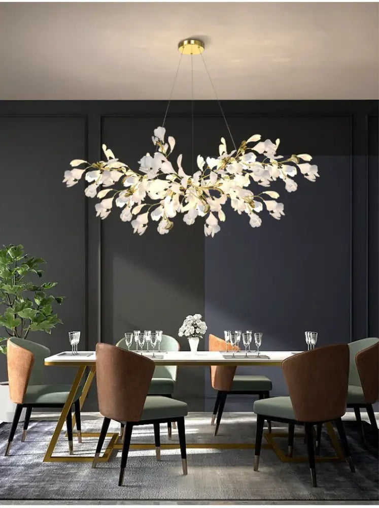 DecorBites™ Modern Ginkgo Leaf LED Chandelier Dining Room Lighting