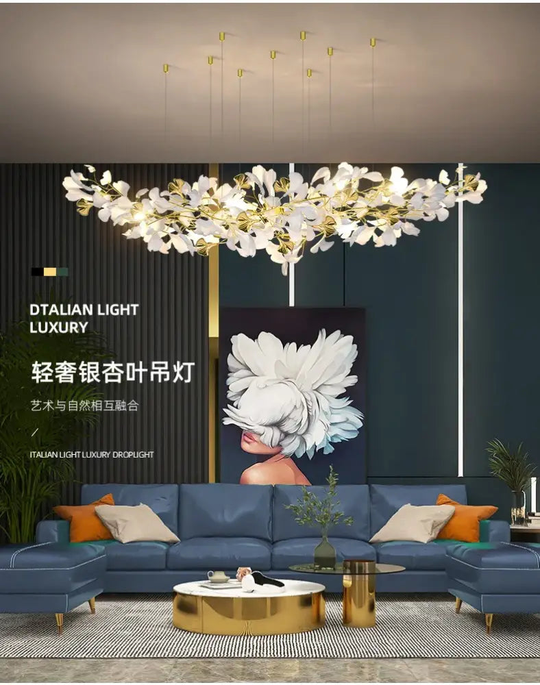DecorBites™ Modern Ginkgo Leaf LED Chandelier Dining Room Lighting