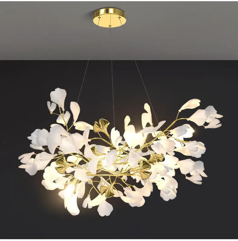 DecorBites™ Modern Ginkgo Leaf LED Chandelier Dining Room Lighting