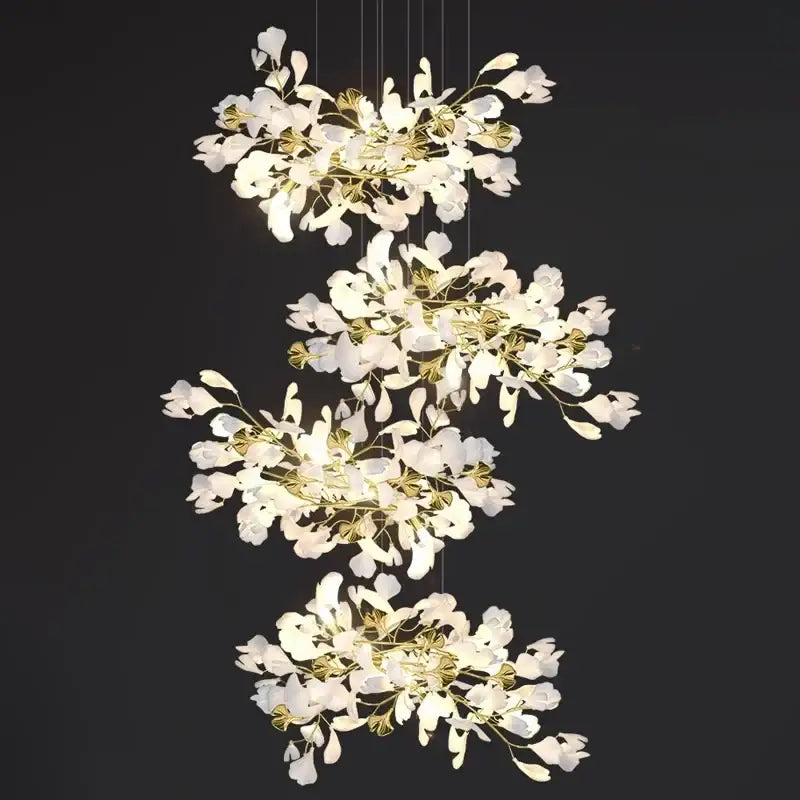 DecorBites™ Modern Ginkgo Leaf LED Chandelier Dining Room Lighting