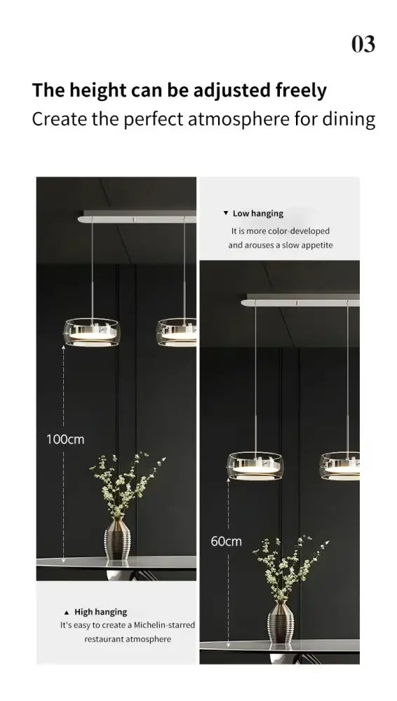 DecorBites™ Modern Glass Dining Table Pendant Light