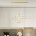 DecorBites™ Modern Gold 2-Ring LED Island Pendant Lamp with Warm/White Light - Perfect for Dining Room