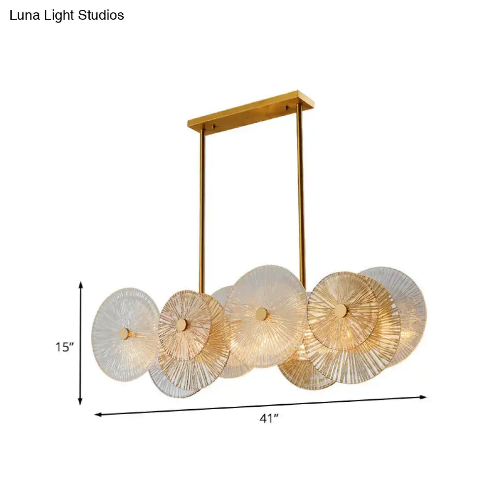 DecorBites™ Modern Gold Finish Pendant Light with Prismatic Glass Shade - 8 Bulbs, Ideal for Dining Room or Kitchen Island