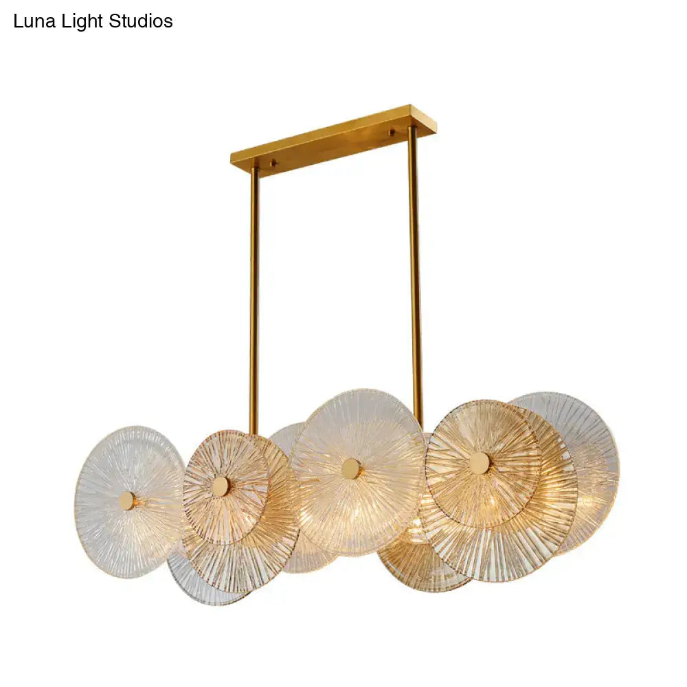 DecorBites™ Modern Gold Finish Pendant Light with Prismatic Glass Shade - 8 Bulbs, Ideal for Dining Room or Kitchen Island