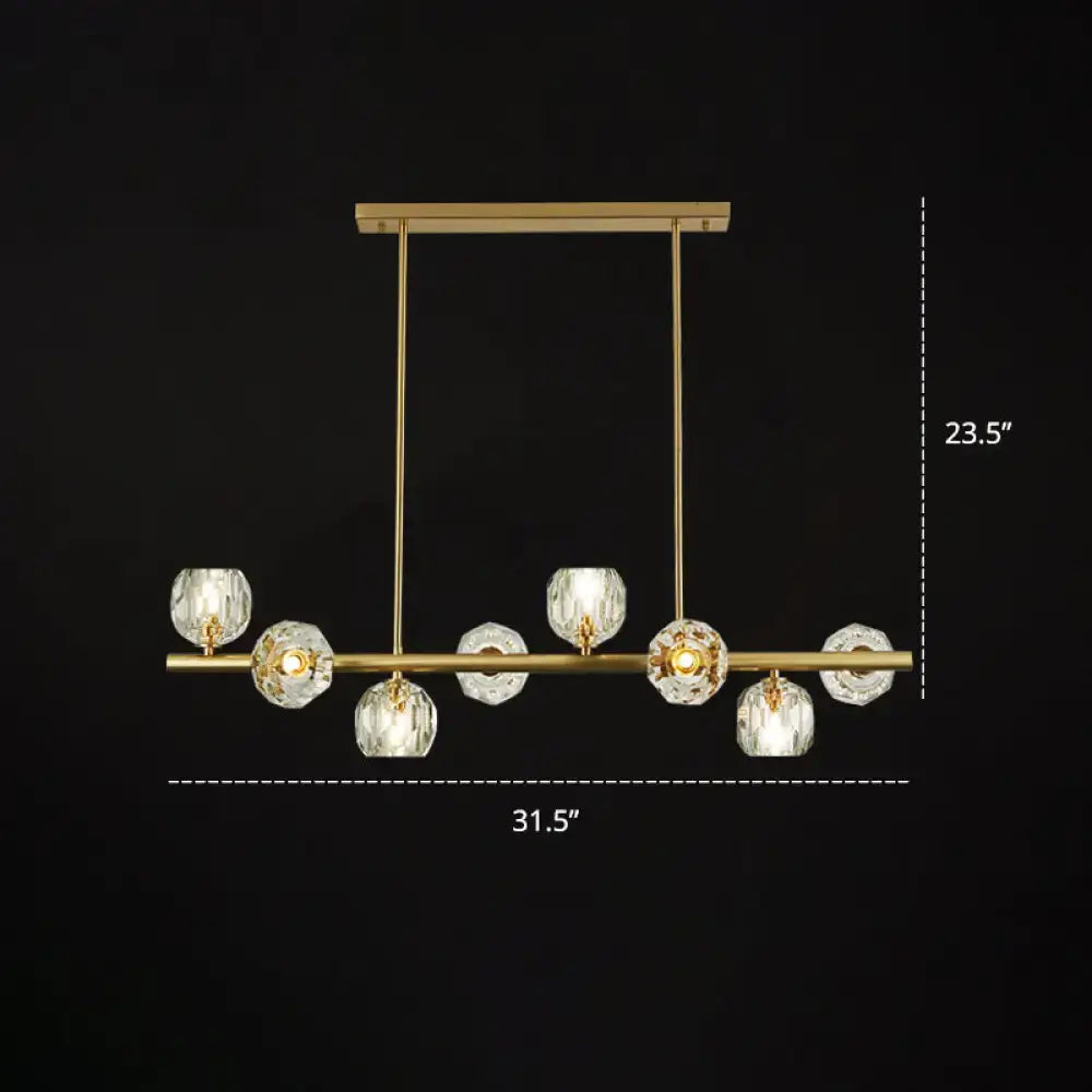 DecorBites™ Modern Gold Pendant Light with Crystal Dome Shade - Ideal for Restaurants or Over Kitchen Islands