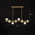 Decorbites modern gold pendant light with crystal dome shades and sleek horizontal bar design ideal for kitchens and restaurants