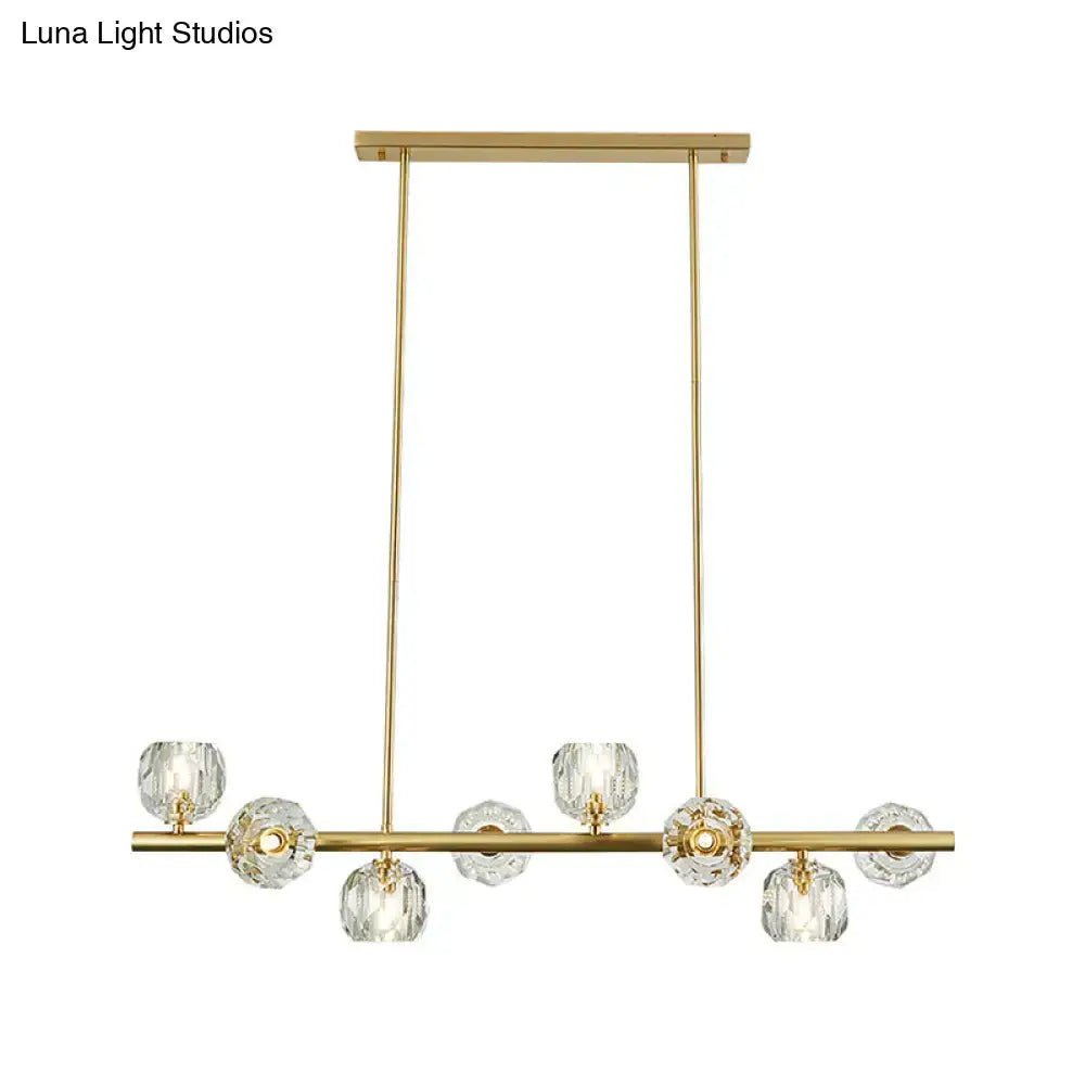 DecorBites™ Modern Gold Pendant Light with Crystal Dome Shade - Ideal for Restaurants or Over Kitchen Islands