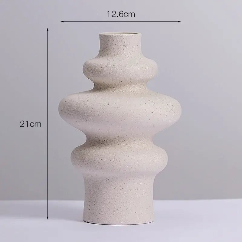 DecorBites™ Modern Ins Style White Ceramic Spiral Vase