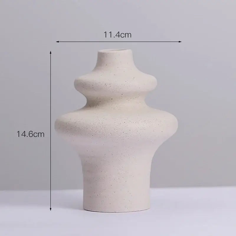 DecorBites™ Modern Ins Style White Ceramic Spiral Vase