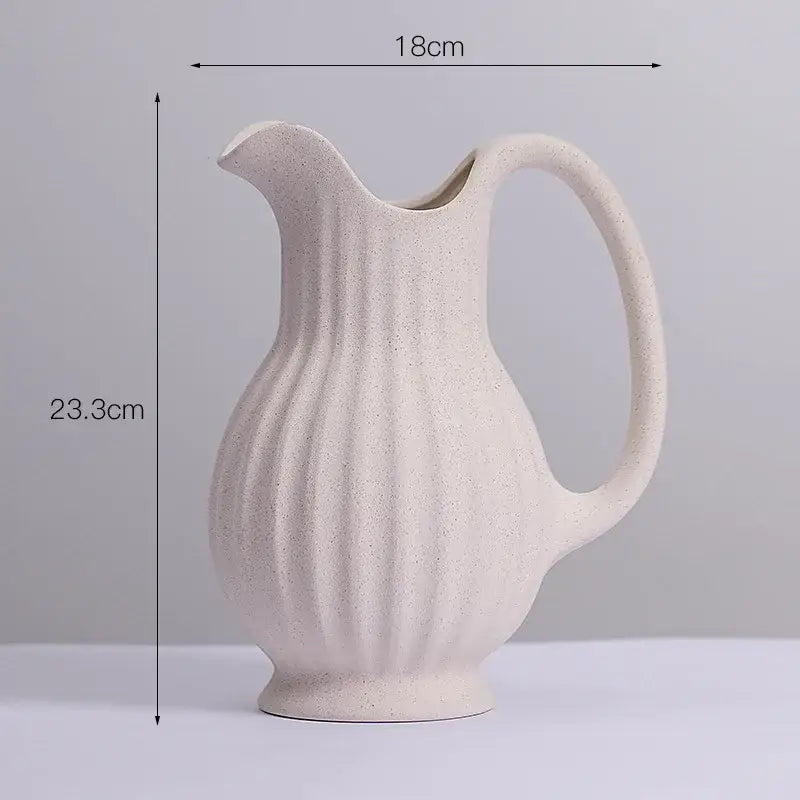 DecorBites™ Modern Ins Style White Ceramic Spiral Vase