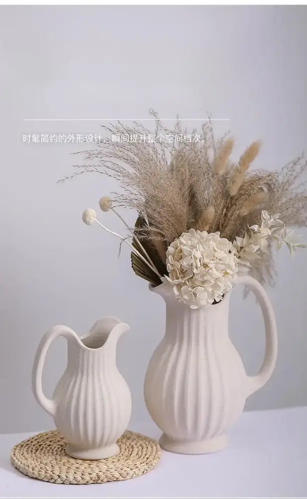 DecorBites™ Modern Ins Style White Ceramic Spiral Vase