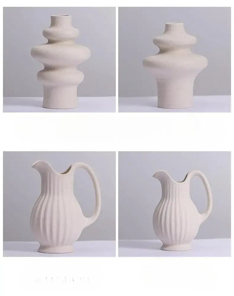 DecorBites™ Modern Ins Style White Ceramic Spiral Vase