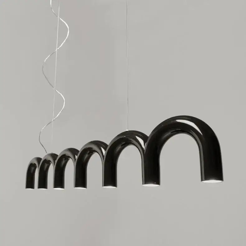 DecorBites™ Modern LED Arch Chandelier in Black/White/Orange/Blue