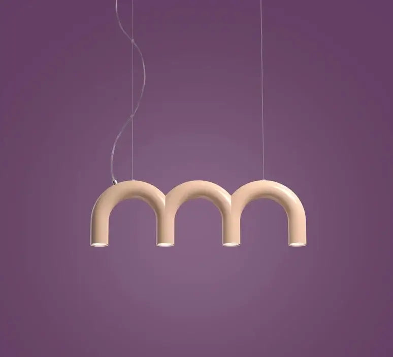 DecorBites™ Modern LED Arch Chandelier in Black/White/Orange/Blue