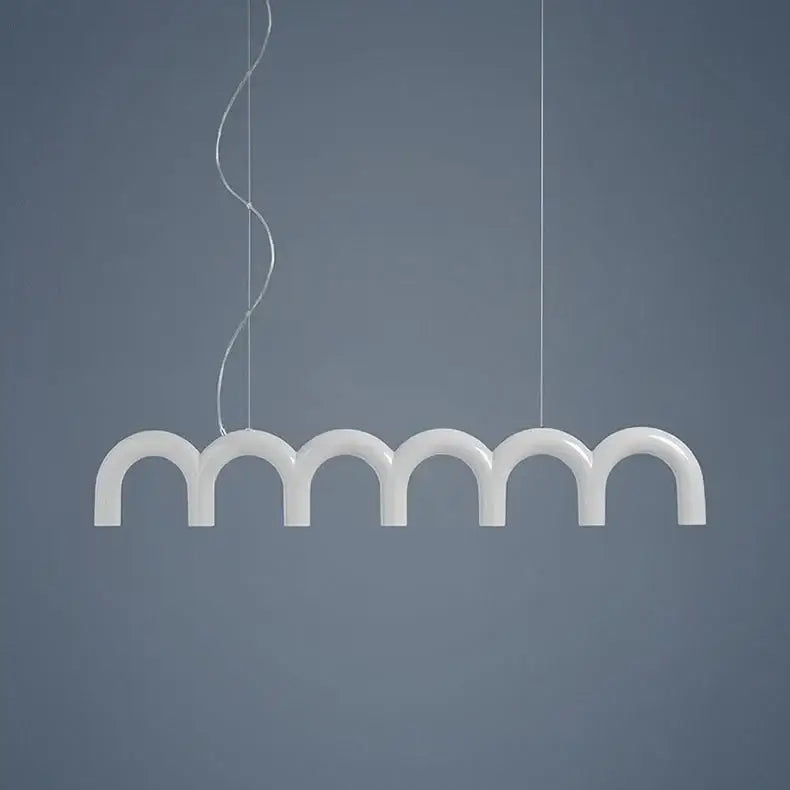 DecorBites™ Modern LED Arch Chandelier in Black/White/Orange/Blue