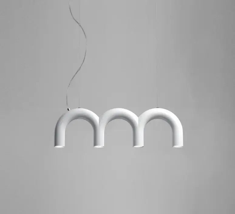 DecorBites™ Modern LED Arch Chandelier in Black/White/Orange/Blue