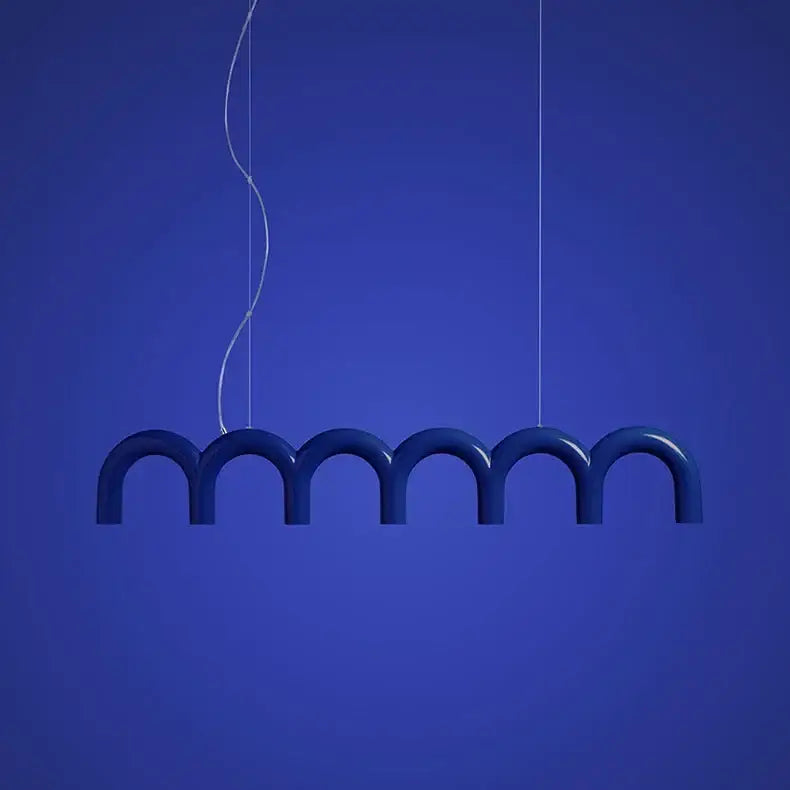 DecorBites™ Modern LED Arch Chandelier in Black/White/Orange/Blue
