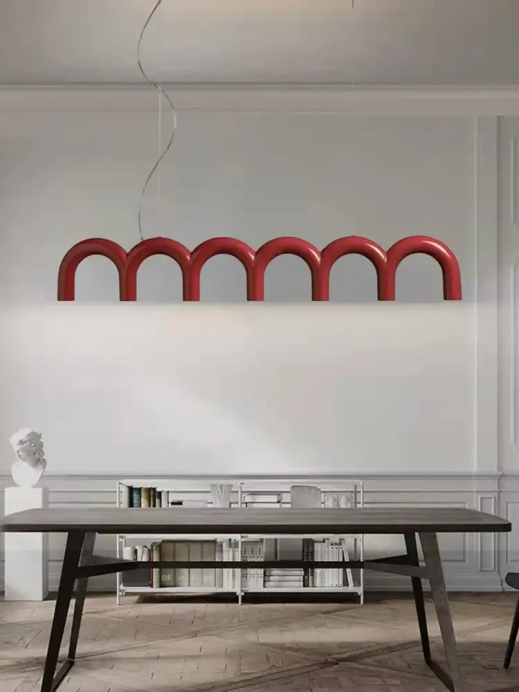 DecorBites™ Modern LED Arch Chandelier in Black/White/Orange/Blue