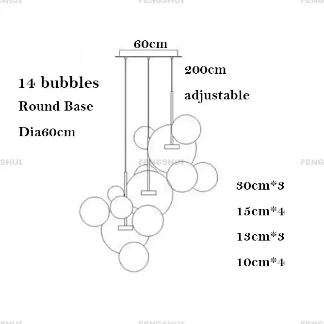 DecorBites™ Modern LED Bubble Ball Chandelier