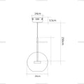 DecorBites™ modern LED bubble chandelier with sleek circular shade and slender rod for living room and dining room decor led