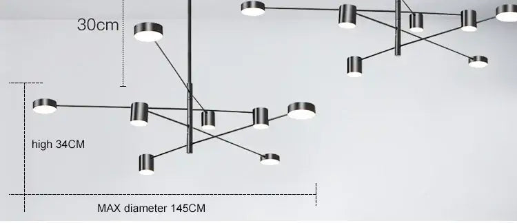 DecorBites™ Modern LED Chandelier - Gold Black - Living Room - Bedroom