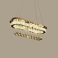 DecorBites™ Modern LED Crystal Pendant Light with Stainless Steel Frame and Tassel Accents