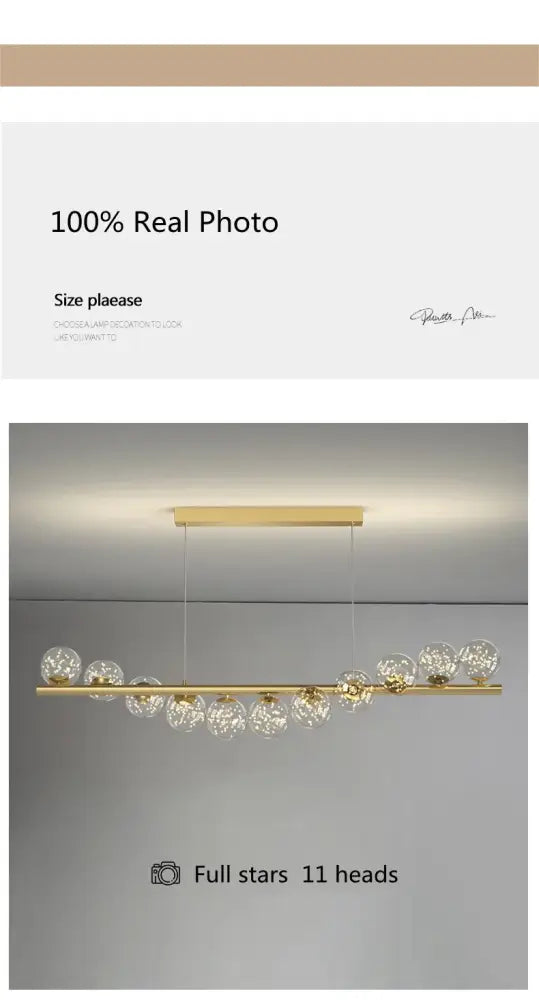 DecorBites™ Modern LED Glass Chandelier for Dining Room