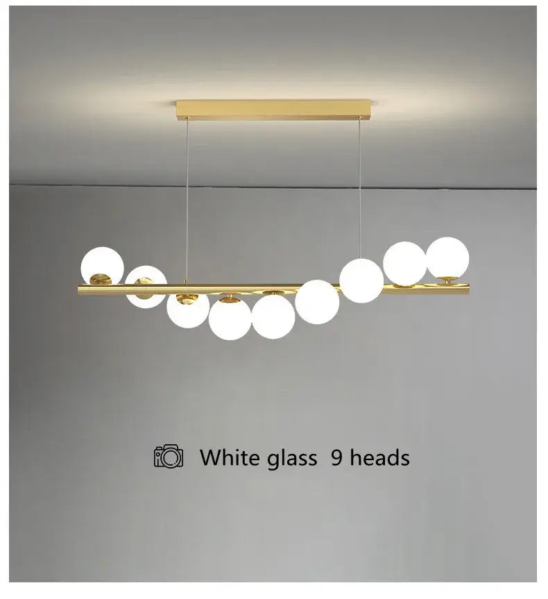DecorBites™ Modern LED Glass Chandelier for Dining Room