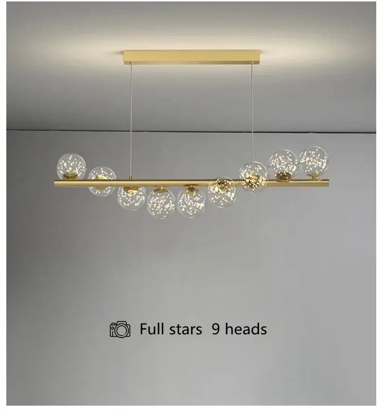 DecorBites™ Modern LED Glass Chandelier for Dining Room