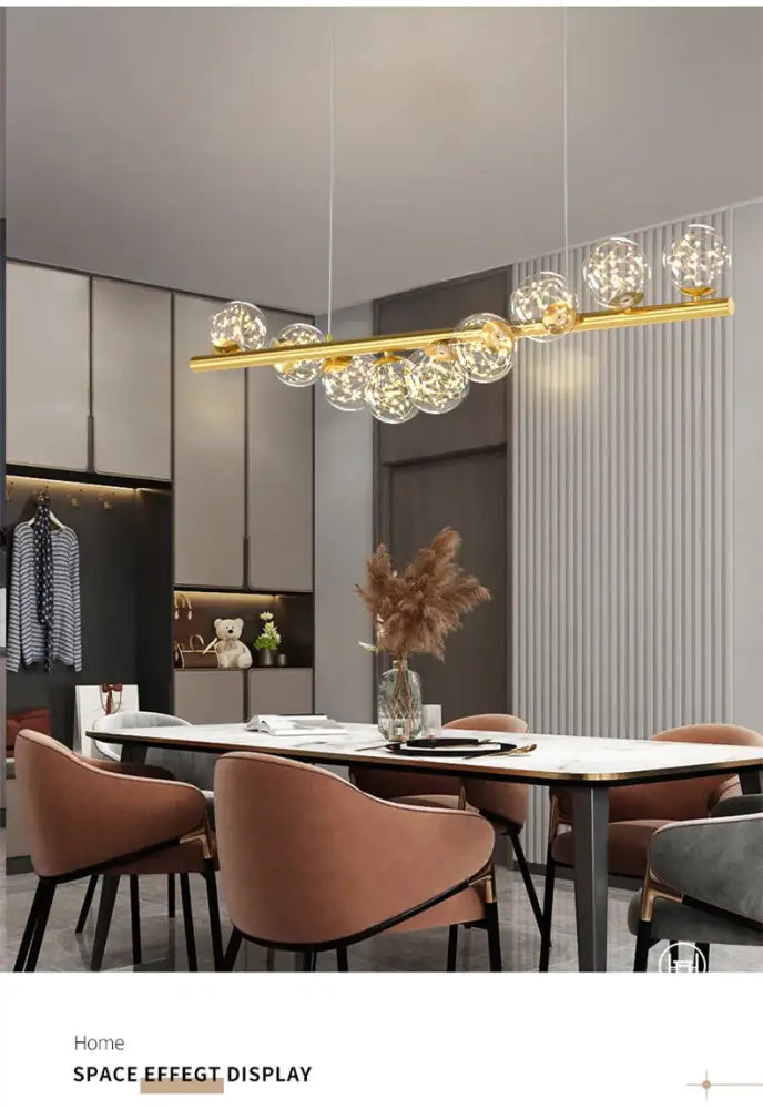 DecorBites™ Modern LED Glass Chandelier for Dining Room