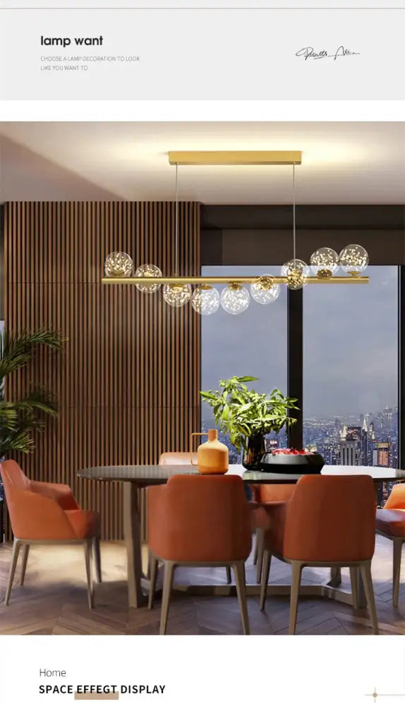 DecorBites™ Modern LED Glass Chandelier for Dining Room