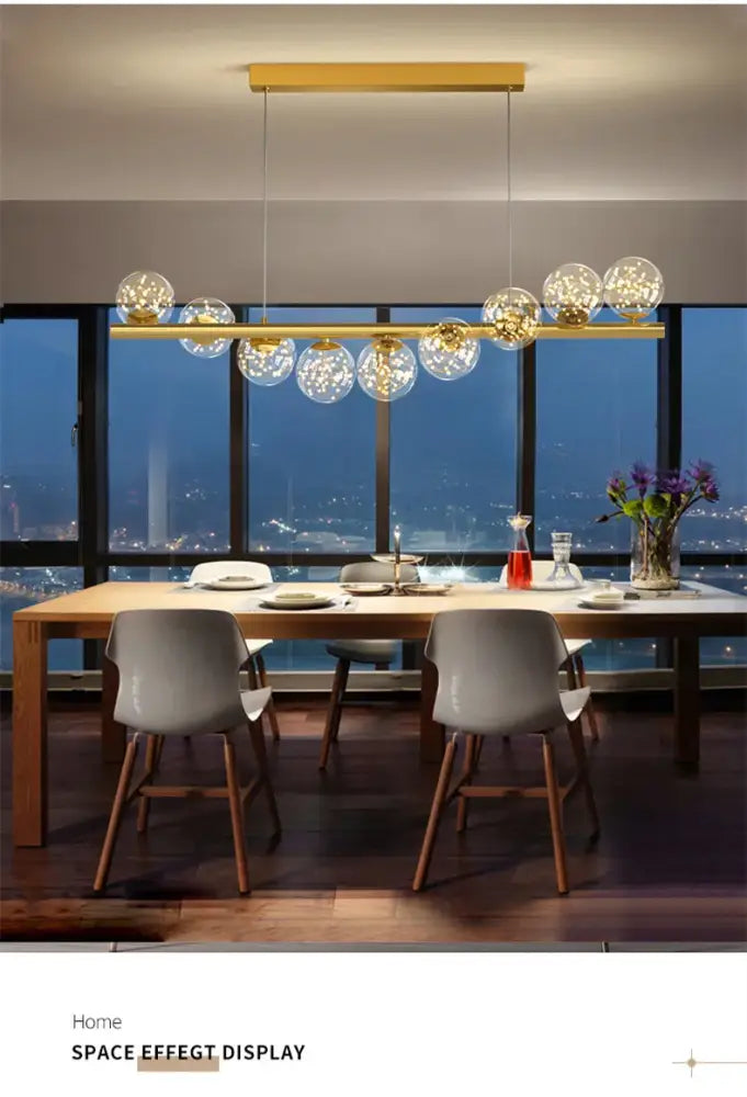 DecorBites™ Modern LED Glass Chandelier for Dining Room