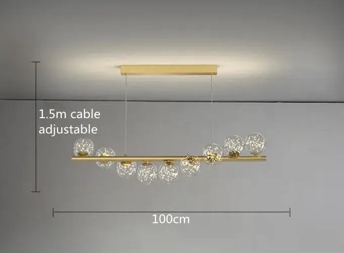 DecorBites™ Modern LED Glass Chandelier for Dining Room