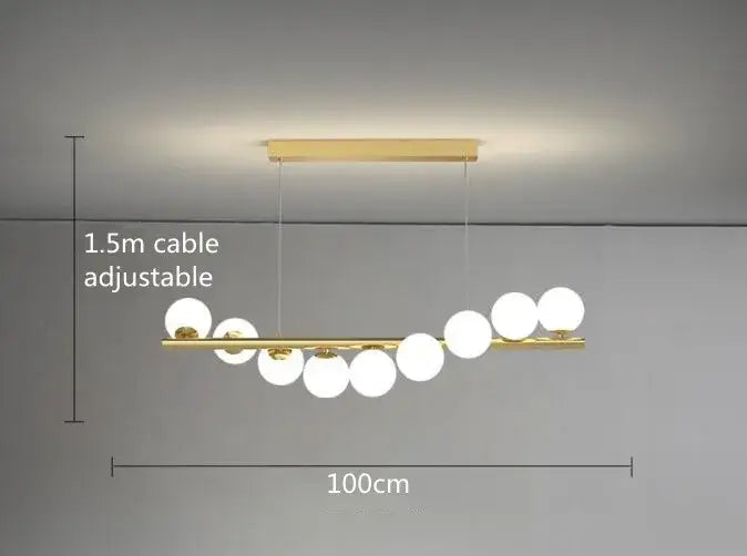 DecorBites™ Modern LED Glass Chandelier for Dining Room