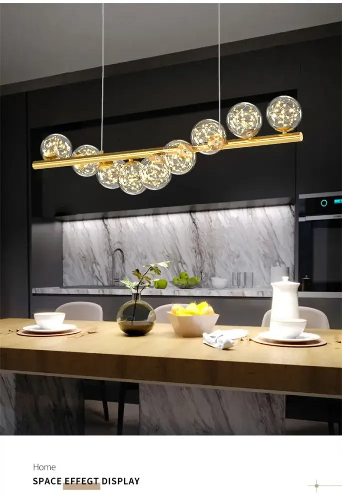 DecorBites™ Modern LED Glass Chandelier for Dining Room
